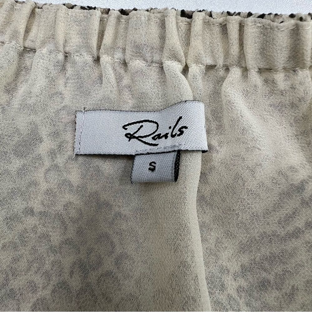 Rails Adora Snake Print Cream Tiered Midi Dress S… - image 9